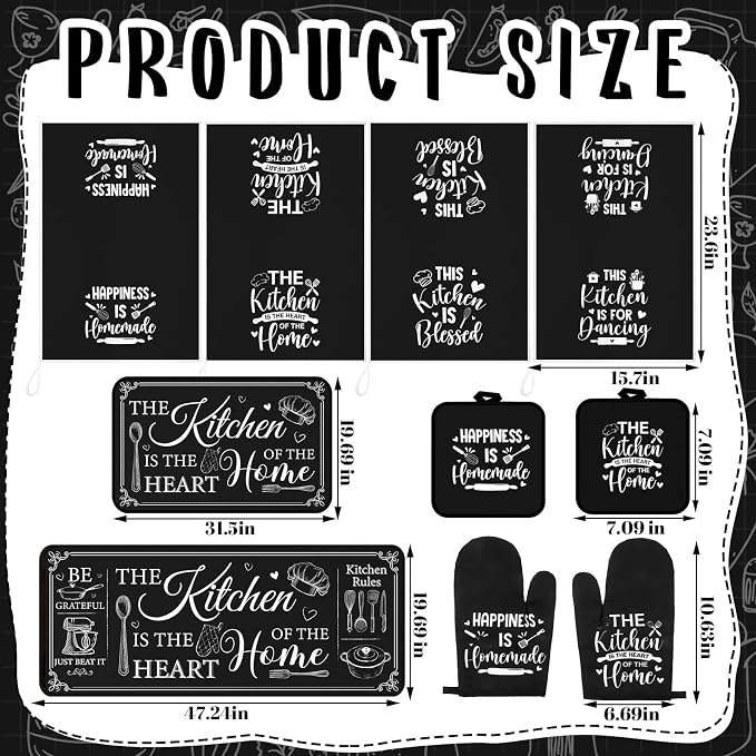 Fourluoo 10 Pcs Farmhouse Kitchen Decor and Accessories Set 4 Kitchen Towels 2 - Image 3