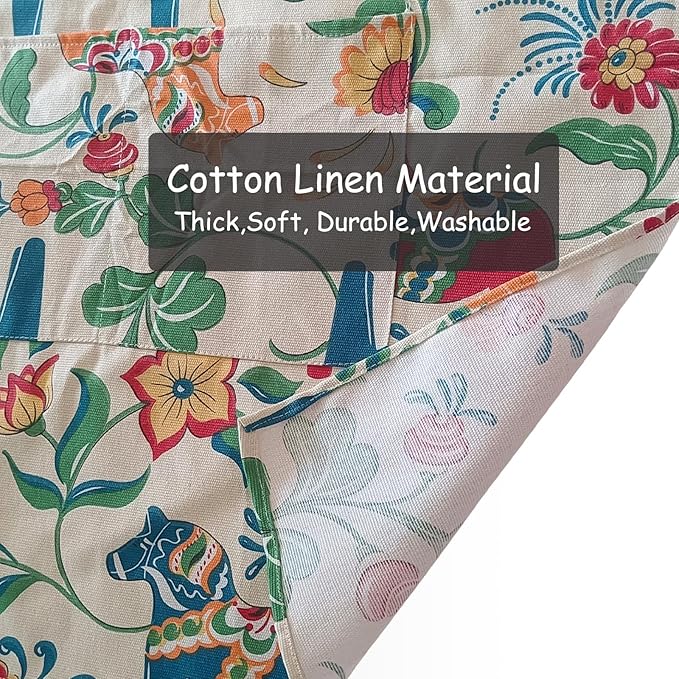DILLMAN Aprons for Women with Pockets Cotton Linen Cooking Kitchen Baking Soft - Image 6