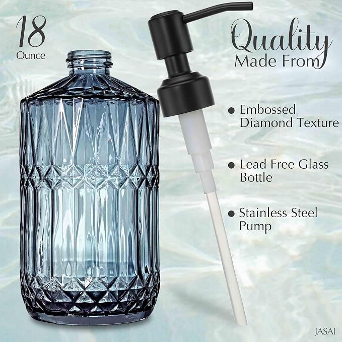 JASAI 18Oz Blue Soap Dispenser - Image 2