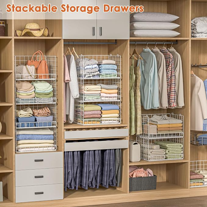 Yociyoga 8-Tier Stackable Closet Organizers and Storage Shelves, Foldable - Image 6