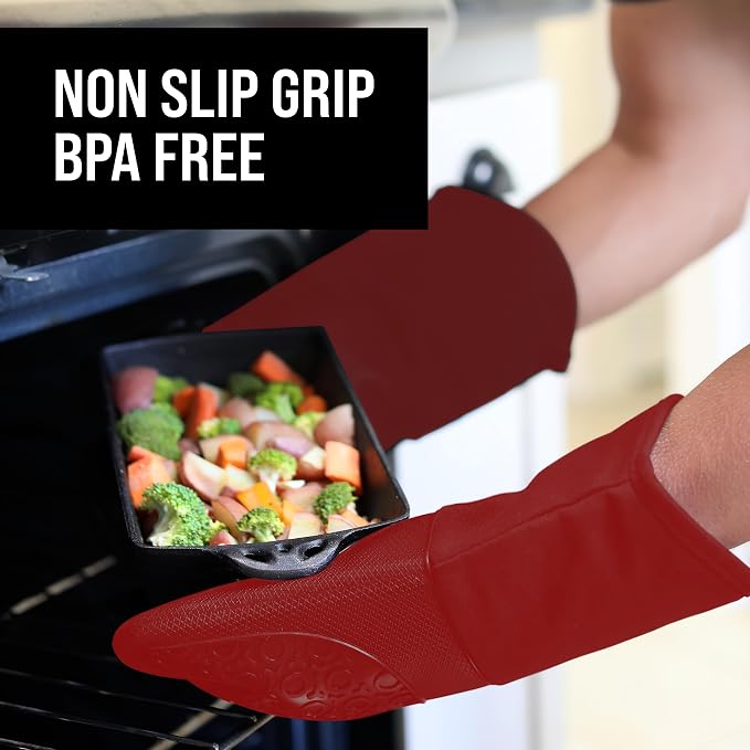 BPA-Free Silicone Oven Mitts Ultra Heat Resistant up to 500°F - Image 5