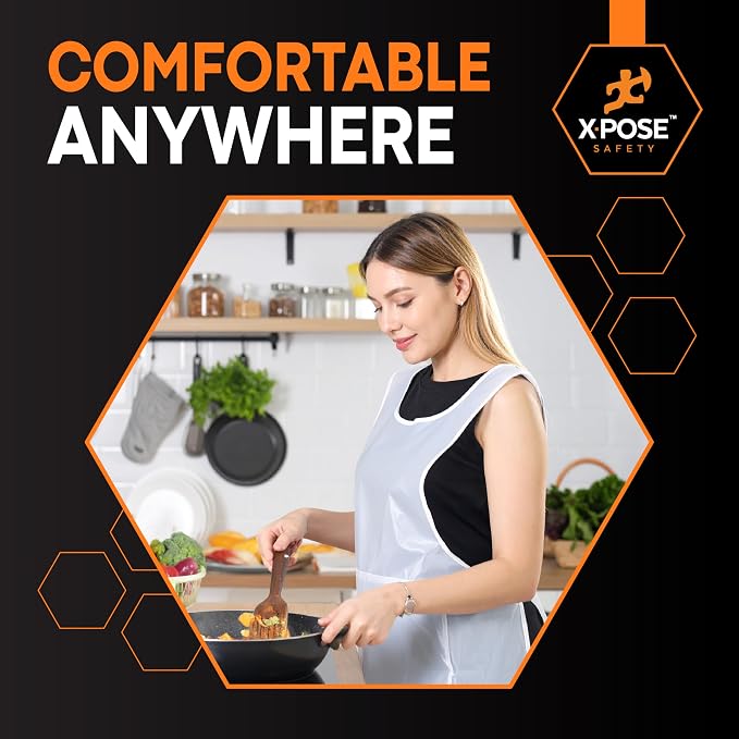 Xpose Safety 100 White Plastic Disposable Aprons - Image 6