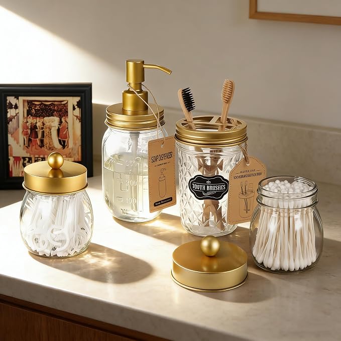 Amolliar Mason Jar Liquid Soap Dispenser -Rustproof Stainless Steel Farmhouse - Image 5