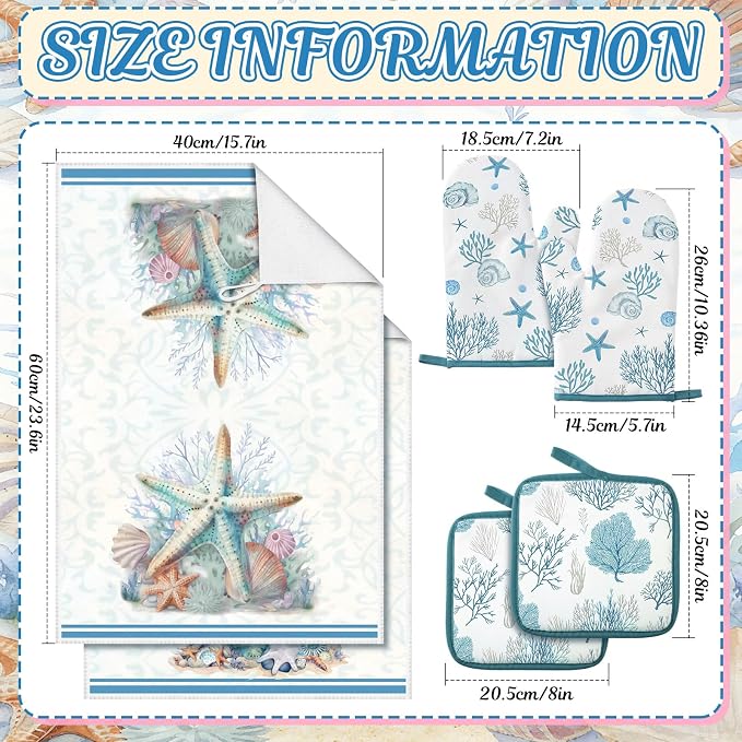Jingmore 6 Pcs Kitchen Decor Set Accessorie Farmhouse Kitchen Towels Pot - Image 3