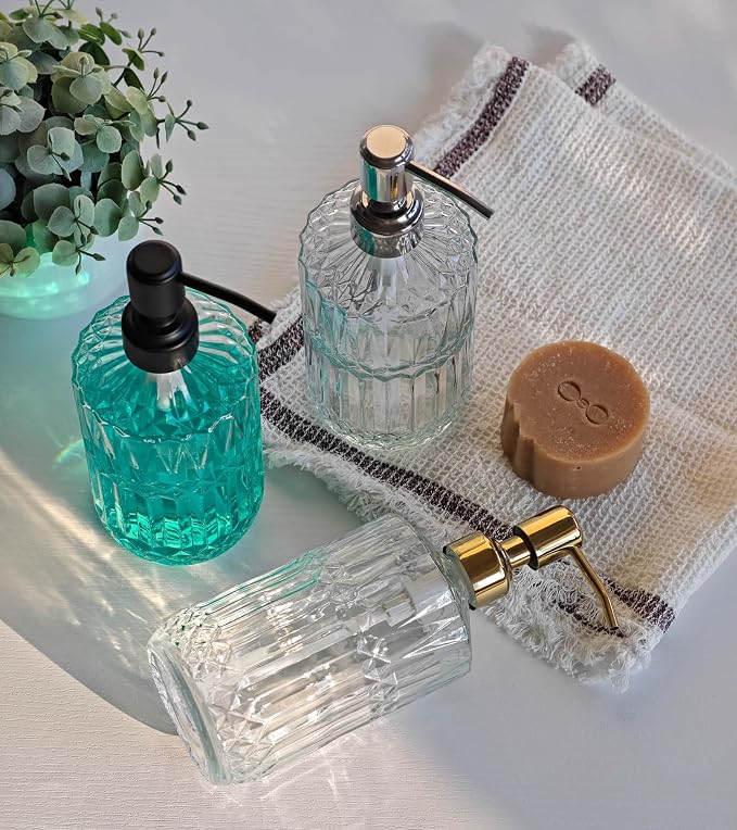 JASAI 18Oz Dazzling Clear Glass Soap Dispenser - Image 6