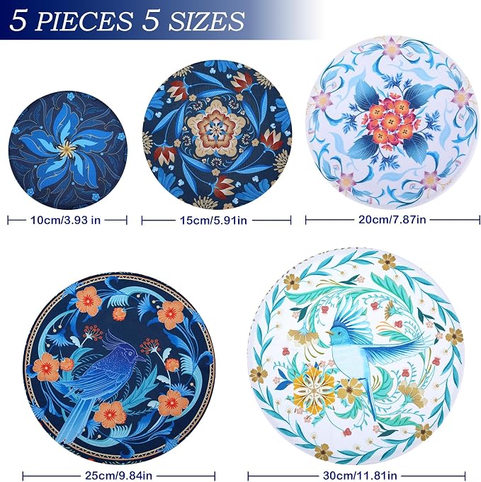 5 Pieces Bowl Covers Reusable, 5 Size Elastic Cloth Bowl Covers - Image 2