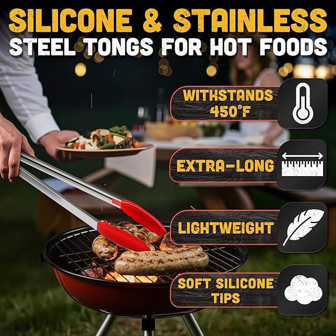 Salad Tongs - 17.3" Extra Long Tongs - Image 3