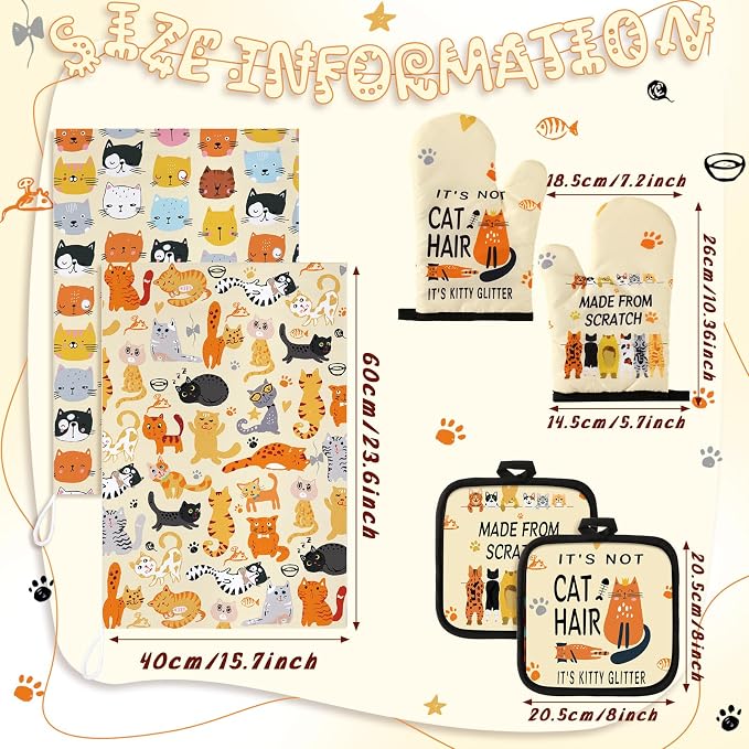 Jingmore 6 Pcs Kitchen Decor Set Accessorie Farmhouse Kitchen Towels Pot - Image 3