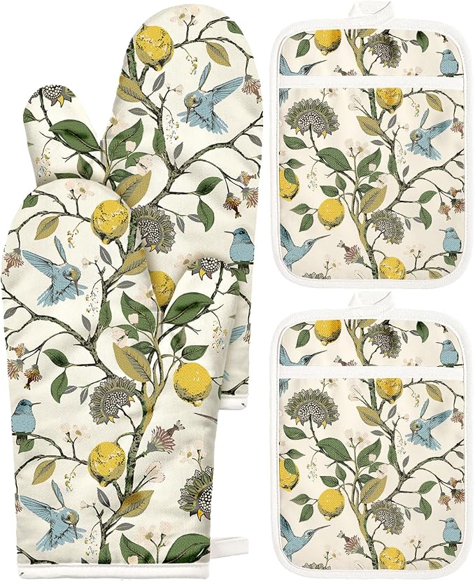 Miss Adola Cotton Oven Mitts and Pot Holders Sets by MissAdola