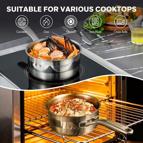 1 Quart Stainless Steel Saucepan - Image 2