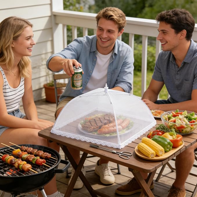 HBlife 3 Pack Pop-Up Mesh Food Cover Tent - Image 4