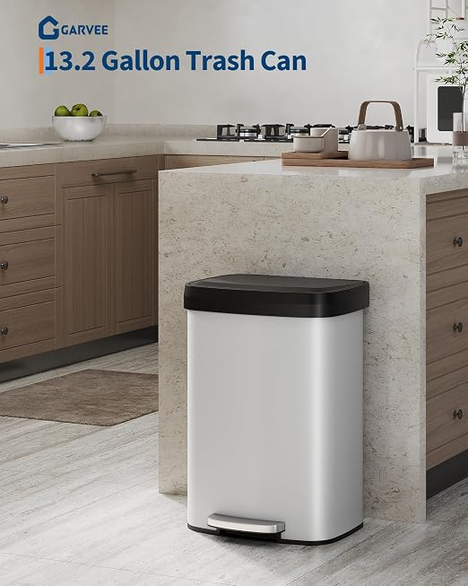Garvee 13 gal / 50 L Metal Trash Can - Image 2