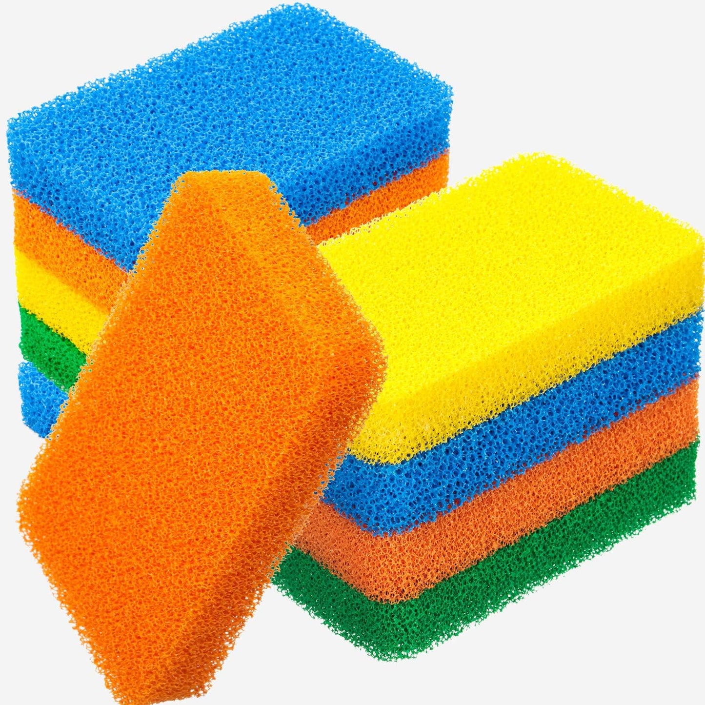 Patelai 10 Pieces Silicone Dish Sponge Silicone Scrubber Reusable Kitchen Scrubbing Cleaning Sponge Soft Dish Scrubber for Fruit Vegetable(Square Sponge)