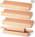 Sawysine 4 Pcs Wood Rolling Pin Holder Rolling Pin Stand Pizza Roller Holder by Sawysine