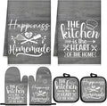 Sratte 6 Pcs Kitchen Decor Accessories Set Farmhouse Towels Pot Holders Oven by Sratte