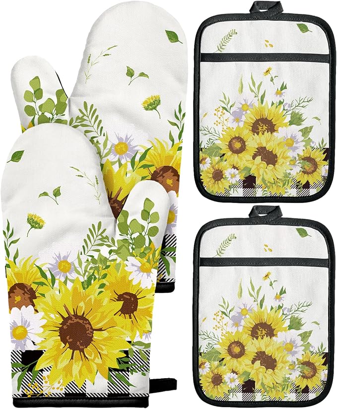 Miss Adola Cotton Oven Mitts and Pot Holders Sets by MissAdola