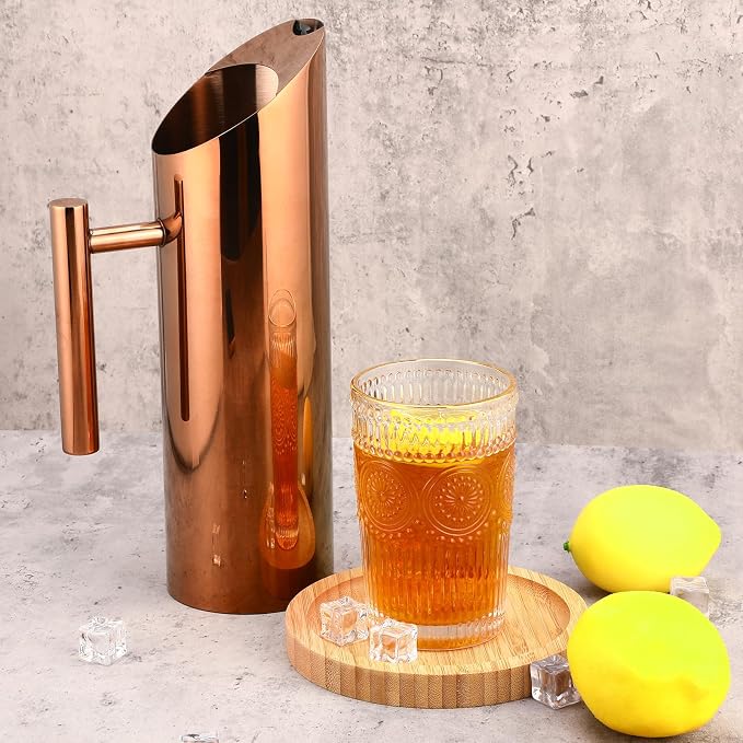 Funnymoom 3 Pack 53oz/1.5l Stainless Steel Water Pitcher Modern Metal Pitcher - Image 4
