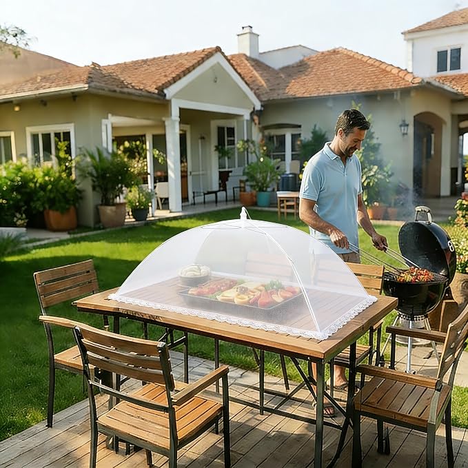 HBlife 7 Pack Pop-Up Mesh Food Cover Tent - Image 4