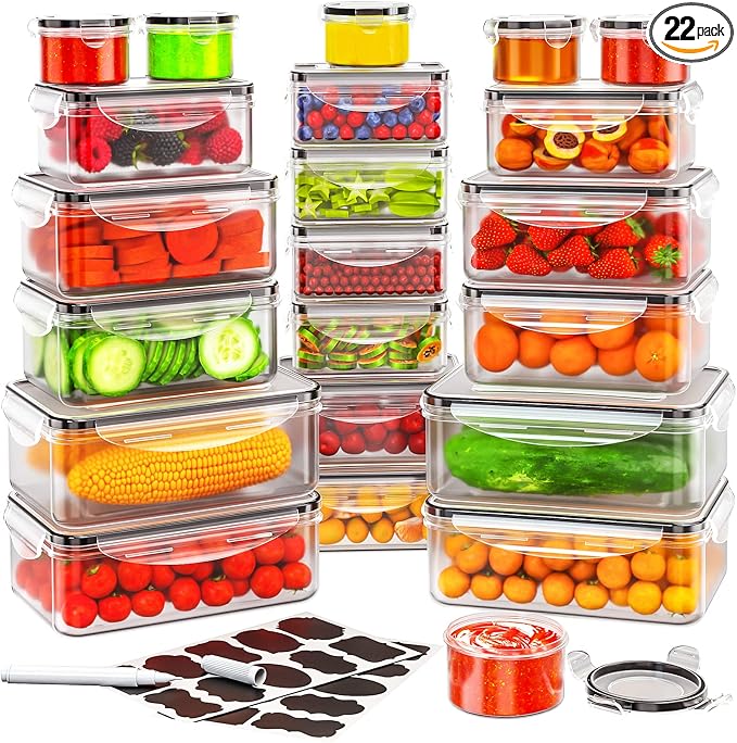JSCARES 44 PCS Food Storage Container by JSCARES