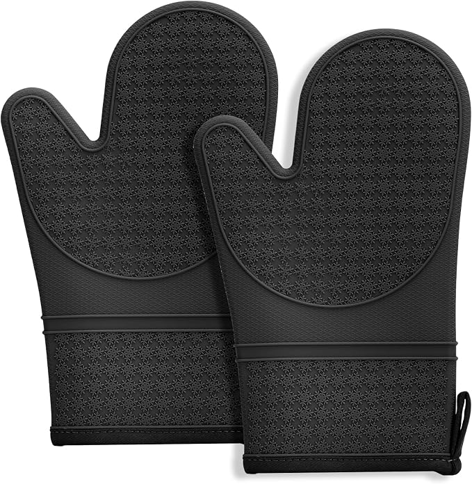 Hovico Silicone Oven Mitts, Heat Resistant 500F Kitchen Mitts 2PCS, 11.6" by Hovico