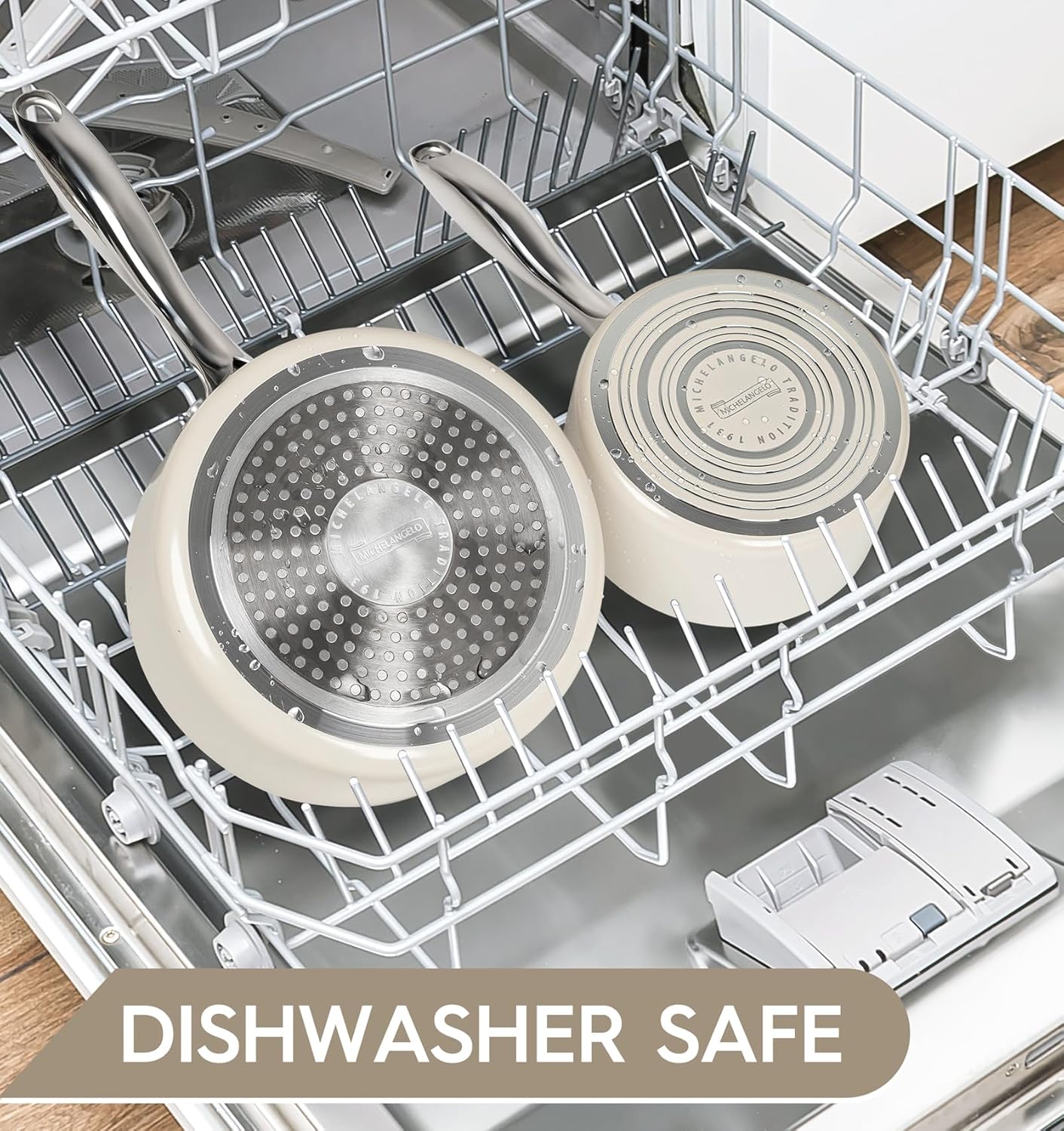 MICHELANGELO 3 Quart Saucepan with Lid, Induction Saucepan with Non-Toxic Ceramic Coating, Nonstick Sauce pan, 3 Qt Sauce pans with Lid, Oven Safe