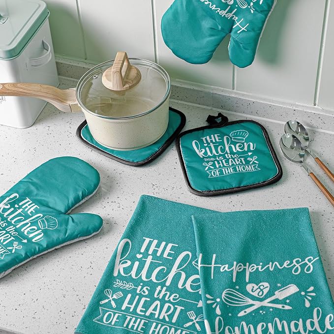 Sratte 6 Pcs Kitchen Decor Accessories Set Farmhouse Towels Pot Holders Oven - Image 7