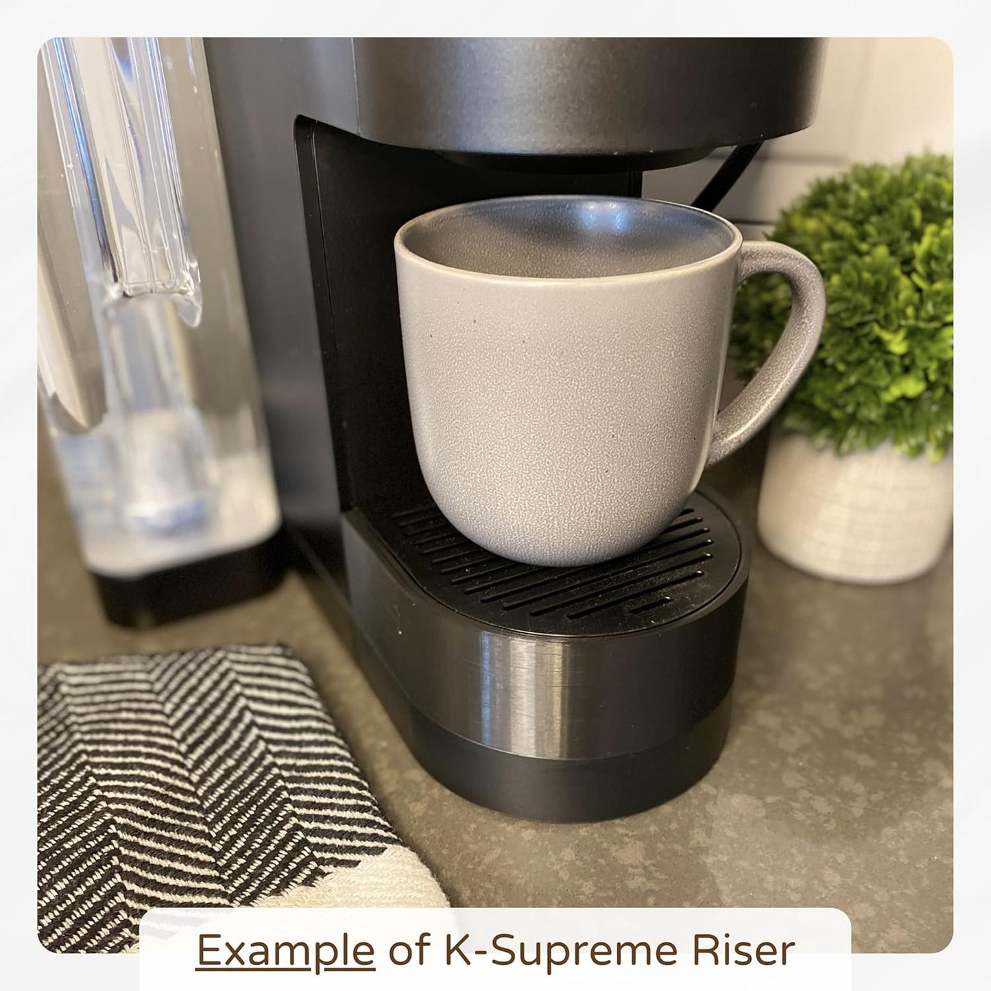 Drip Tray Mug/Cup Riser Made for the Keurig to Reduce Splashes - Riser Only (Black, K-Slim 1.25 inches Tall)