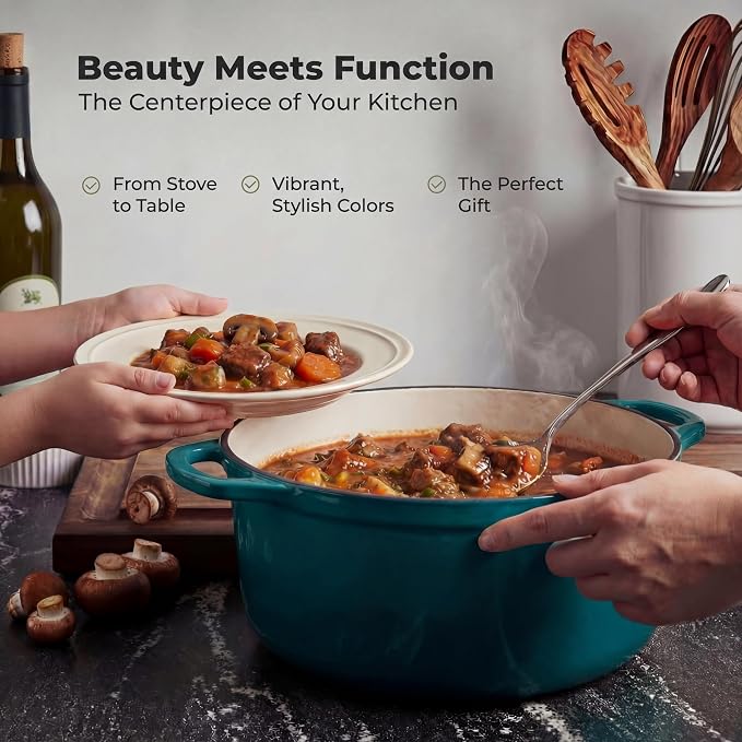Zulay Kitchen 5 Quart Enameled Cast Iron Dutch Oven Pot - Image 7