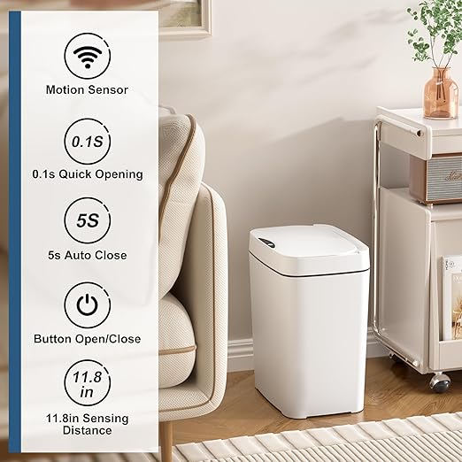 Vanpopubs 2 Pack 2.7 Gal Bathroom Trash Can - Image 2