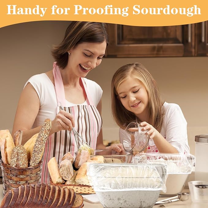 200 Pcs Bowl Covers for Bread Proofing, Plastic Shower Caps for Sourdough Bread - Image 8