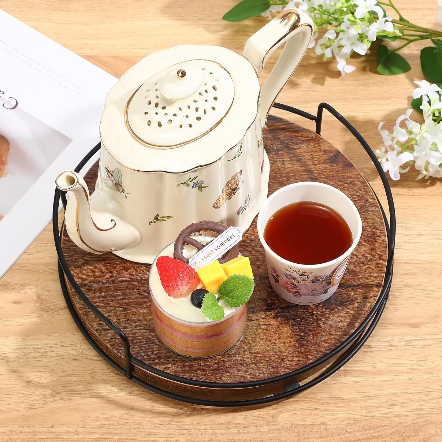 2 Pack Lazy Susan Organizer for Table Top Turntable 9'' and 10'' Wooden Lazy Susan Turntable for Cabinet Pantry Bathroom Kitchen Countertop Organizer Spice Organization