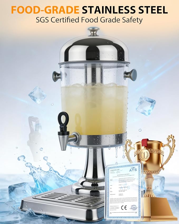 Beverage Dispenser with Stand, 2 Gallon Drink Dispenser - Image 2