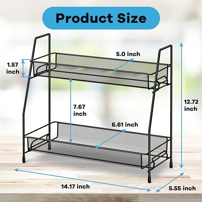 SPISPI Spice Rack Organizer for Cabinet, Bathroom Organizer Countertop - Image 2