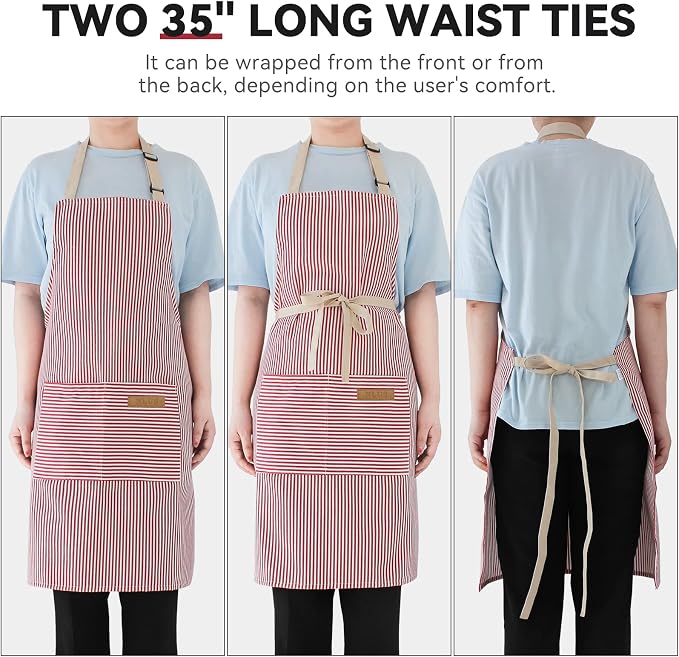 NLUS 2 Pack Cooking Aprons for Women - Image 5