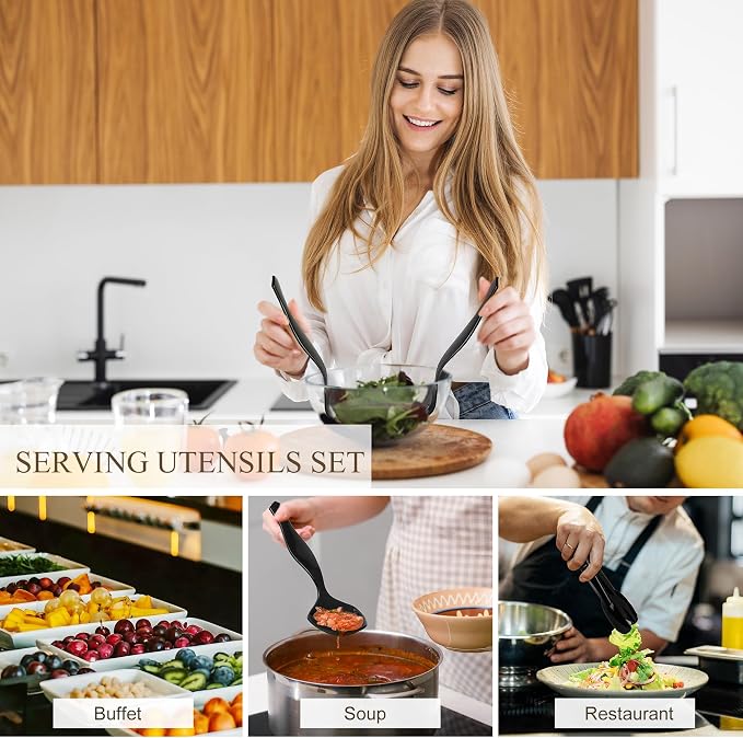 Mwellewm 36Pcs Plastic Serving Utensils Set Large Disposable Serving Spoons - Image 5