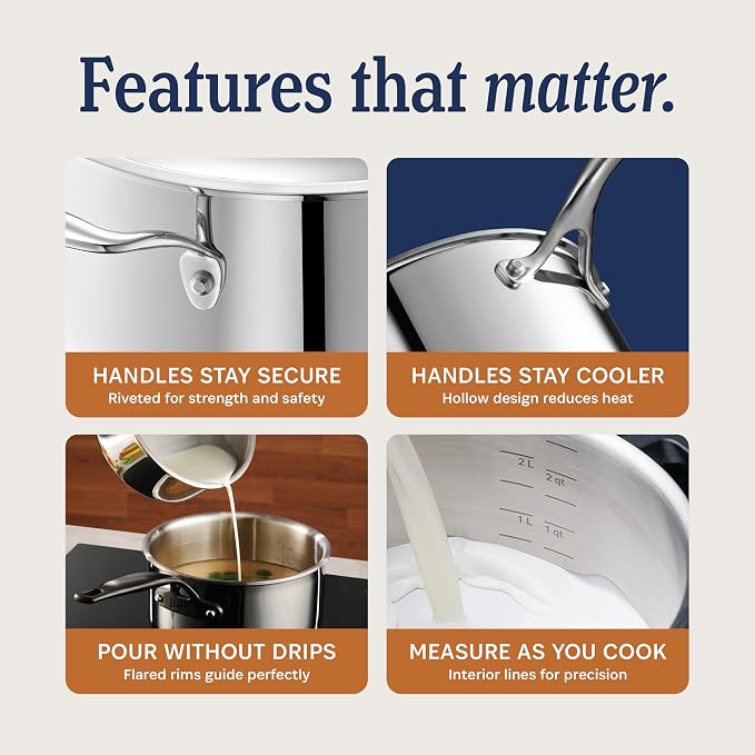 LEGEND COOKWARE 5-Ply Stainless Steel 8-Quart Stock Pot - Image 5