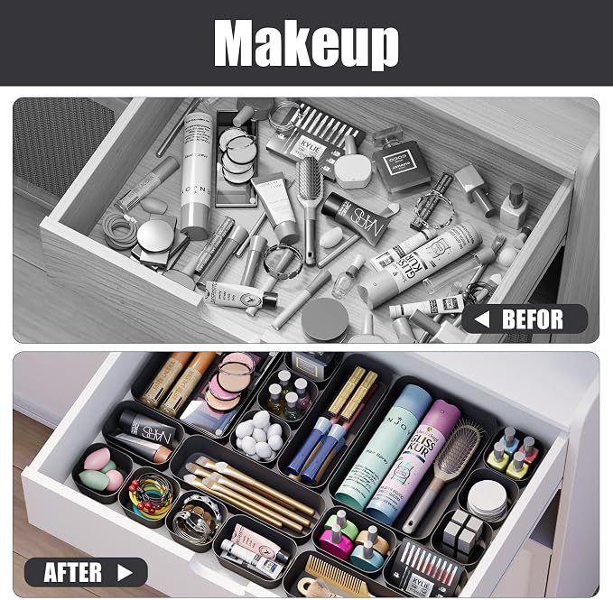 Plastic Drawer Organizers, Bathroom and Vanity Organizer Plastic Tray, Makeup - Image 6