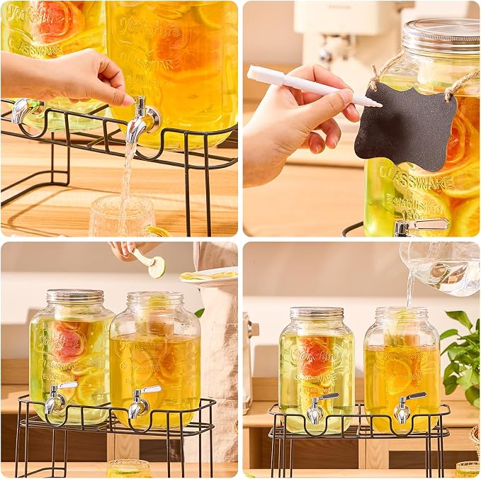 1 Gallon Glass Drink Dispensers - Image 5