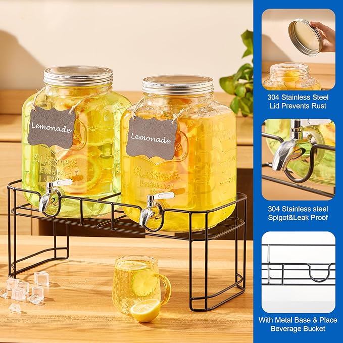 1.5 Gallon Glass Drink Dispensers - Image 3