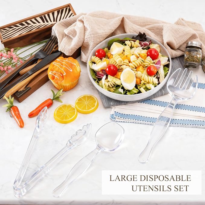 Mwellewm 24Pcs Plastic Serving Utensils Disposable Serving Spoons - Image 4