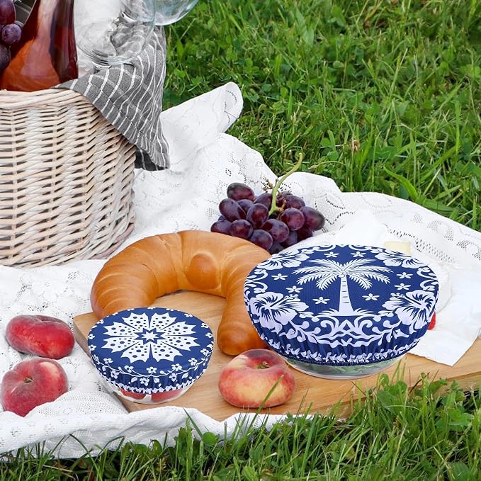 5 Pieces Bowl Covers Reusable, 5 Size Elastic Cloth Bowl Covers - Image 7