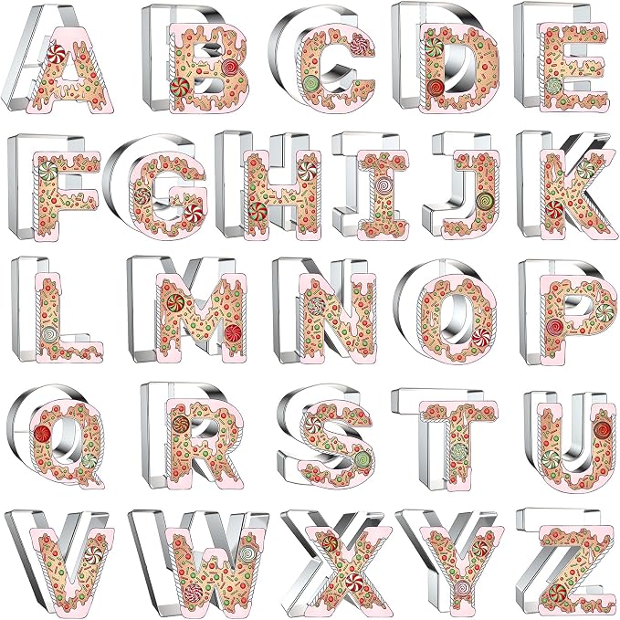 4 Inch Alphabet Letter Cookie Cutter Set by Xzhloym