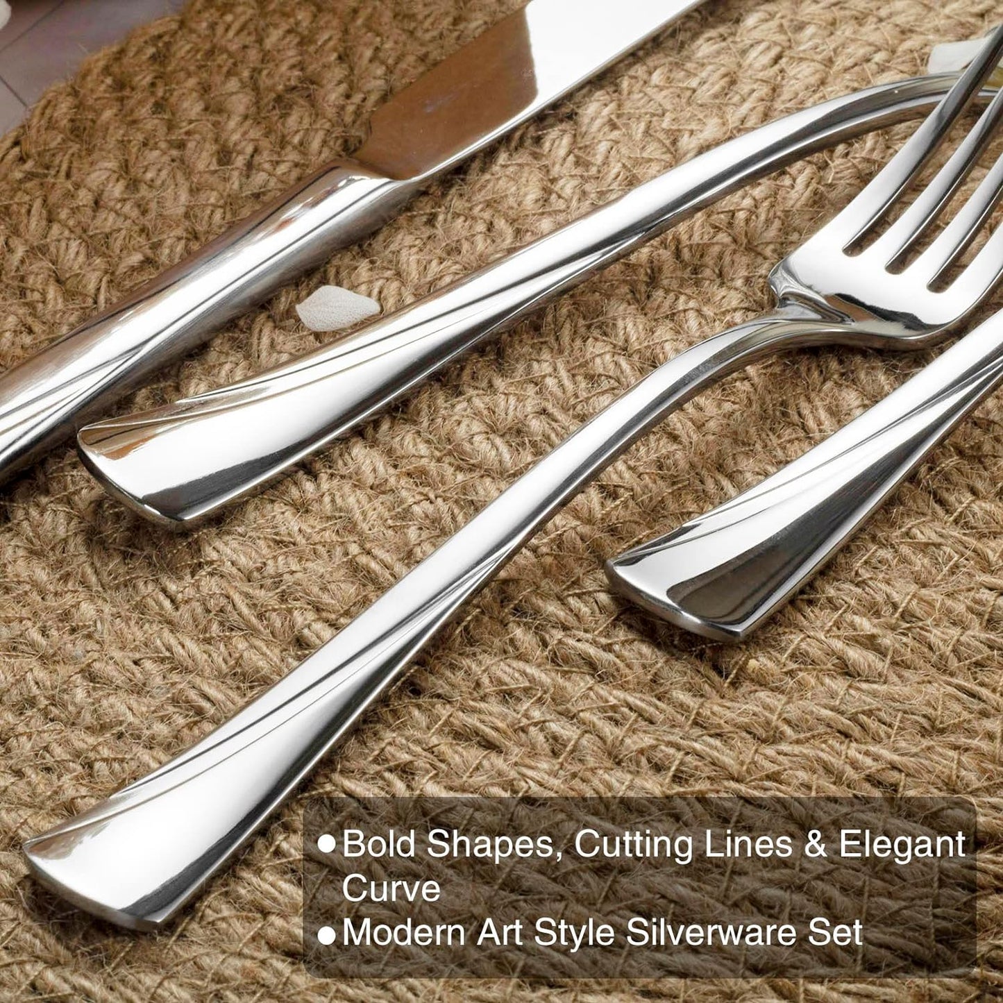 Alata Alice 65-Piece Silverware Set Stainless Steel Flatware Set,Service for 12,Mirror Polished Cutlery Set,Dishwasher Safe