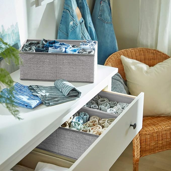Criusia Foldable Underwear Drawer Organizer, Closet Dividers, Storage Box - Image 7