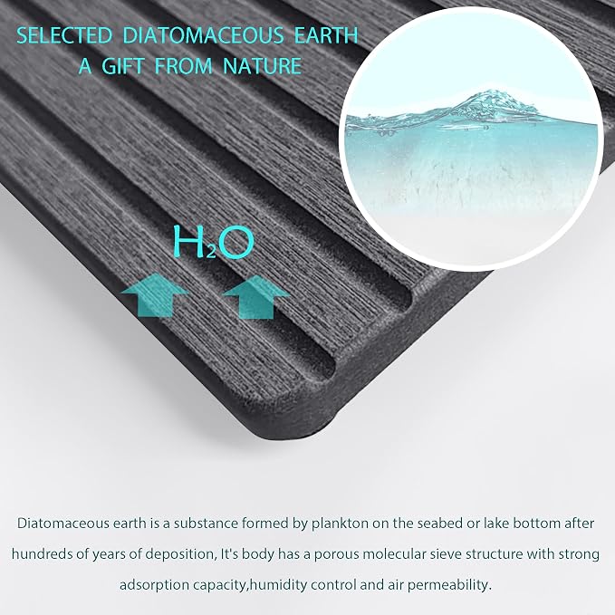 NiuYichee 2 PCS Water Absorbent diatomite Coasters, 7.1" x 3.5" Water Absorbing - Image 2