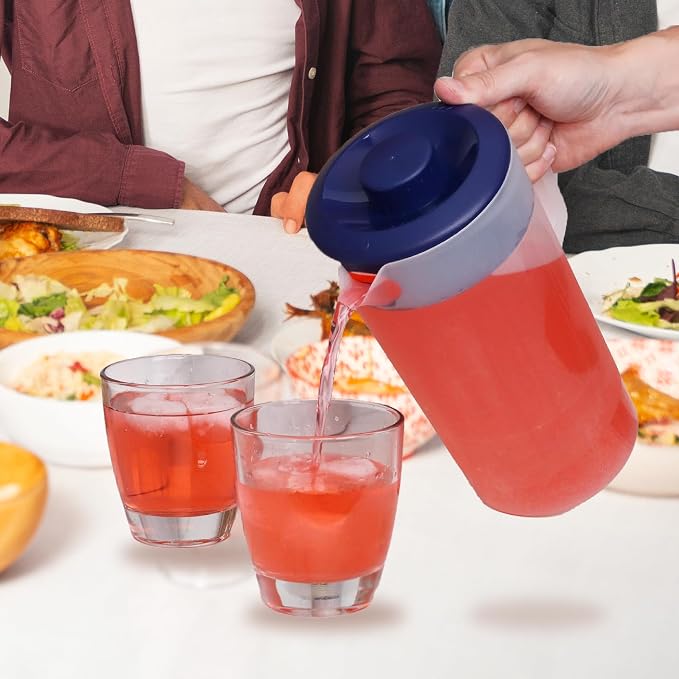 Water Pitcher with Lid 1 Gallon Pitcher, Freezer/Dishwasher Safe, BPA Free & - Image 9