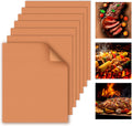 WIBIMEN Grill Mats for Outdoor Grill, Copper 7pcs Grill Mat, 100% Non-Stick PFOA Free 15.75 x 13", Heavy Duty, Reusable and Easy to Clean - Gas Charcoal & Electric BBQ