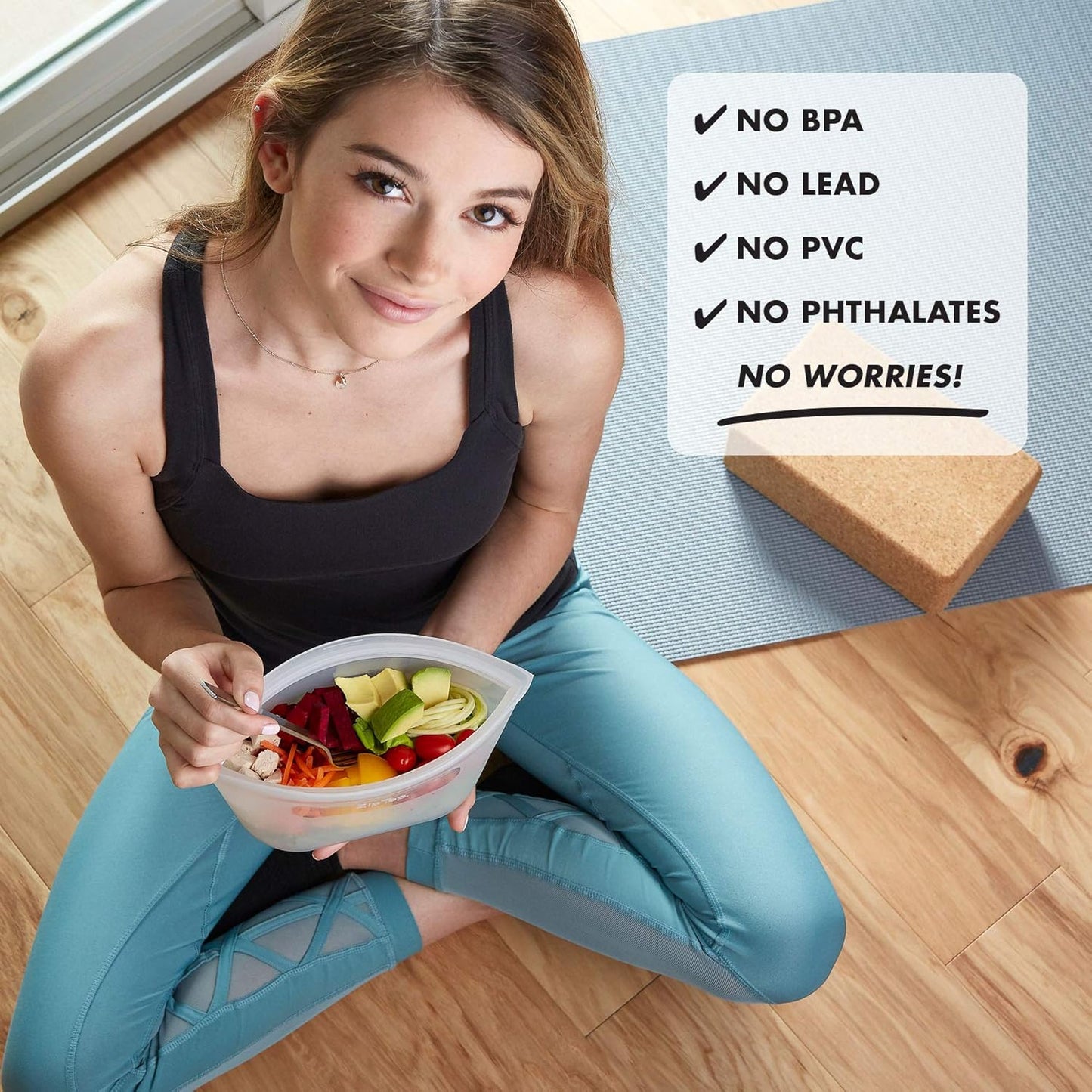 Zip Top Reusable Food Storage Bags | 2 Bag Set [Gray] | Silicone Meal Prep Container | Microwave, Dishwasher and Freezer Safe | Made in the USA