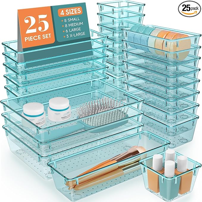 StorMiracle 25 PCS Drawer Organizer Set, 4 Varied Size Bathroom and kitchen by StorMiracle