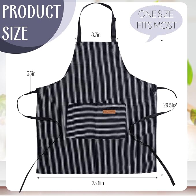 Handepo 12 Pcs Cotton Aprons for Women Men - Image 2